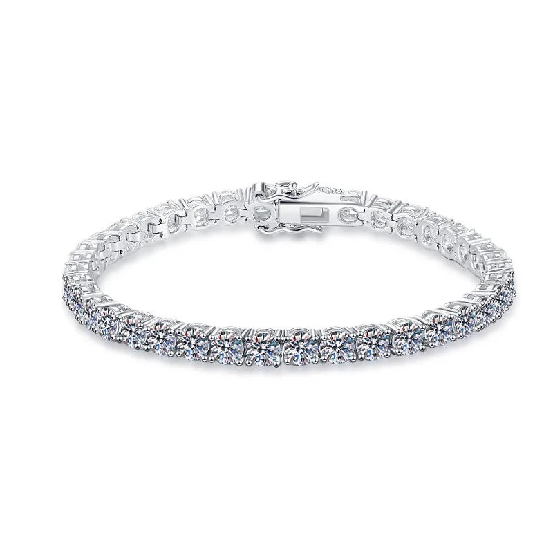 "Moonlit Harmony" Lab Grown Stone Bracelet Platinum Plated