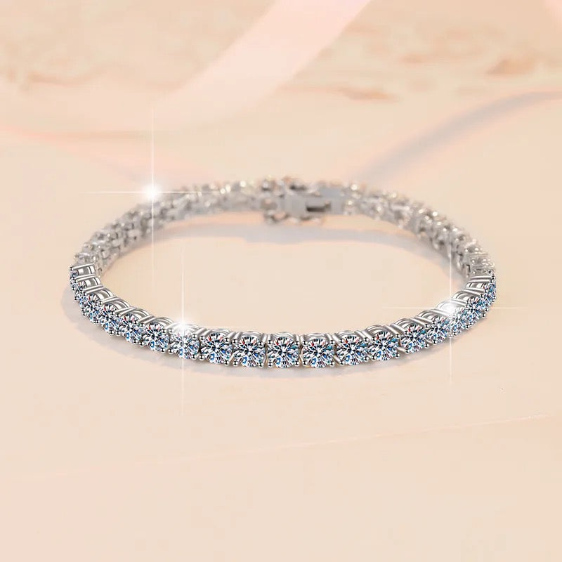 "Moonlit Harmony" Lab Grown Stone Bracelet Platinum Plated