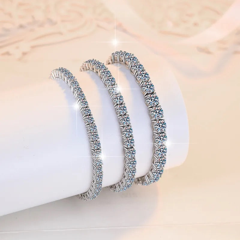 "Moonlit Harmony" Lab Grown Stone Bracelet Platinum Plated