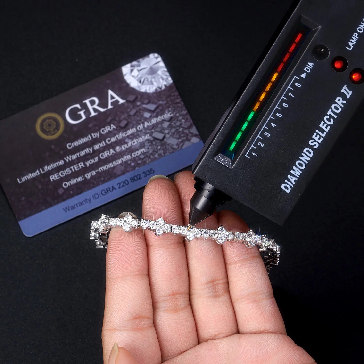 "White Ember" Lab Grown Stone Bracelet