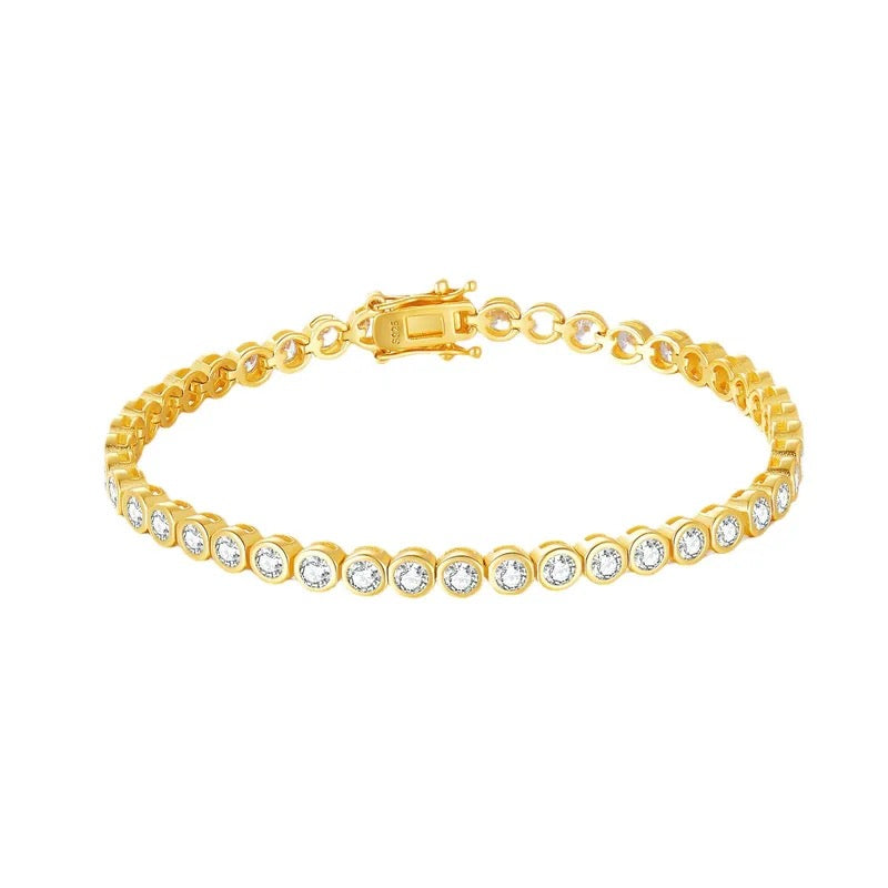 "Crimora Vellure" Lab Grown Stone Bracelet 18K Gold Plated