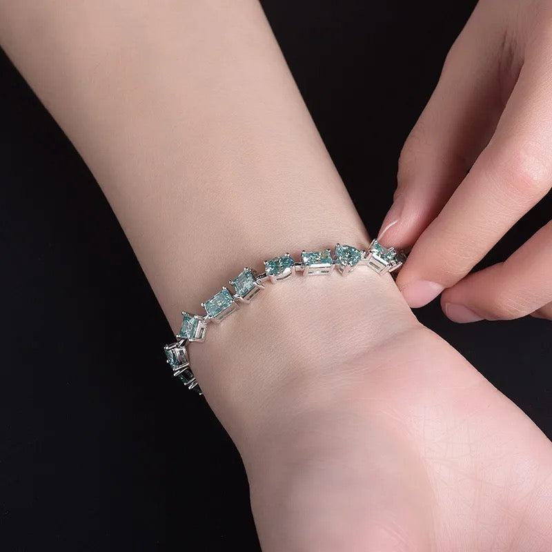 "Celure Ionis" Lab Grown Stone Bracelet Platinum Plated