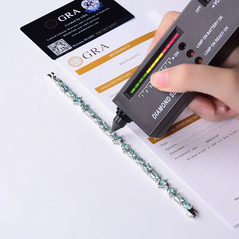 "Celure Ionis" Lab Grown Stone Bracelet Platinum Plated