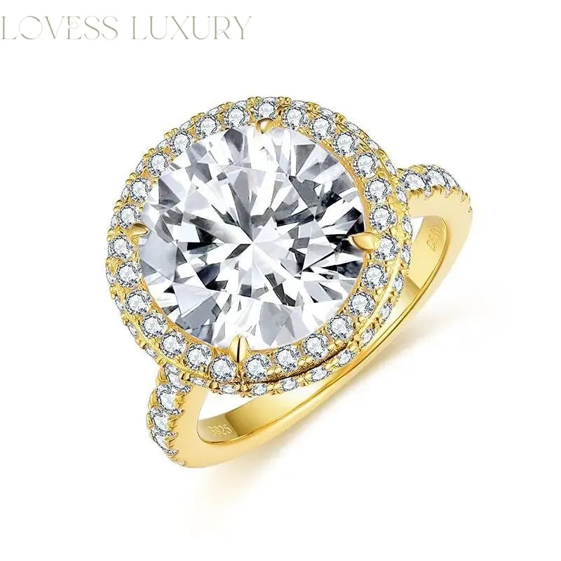 "Luxury Vintage" 5 Carat Lab Grown Stone Ring 18K Gold Plated Lovess Luxury