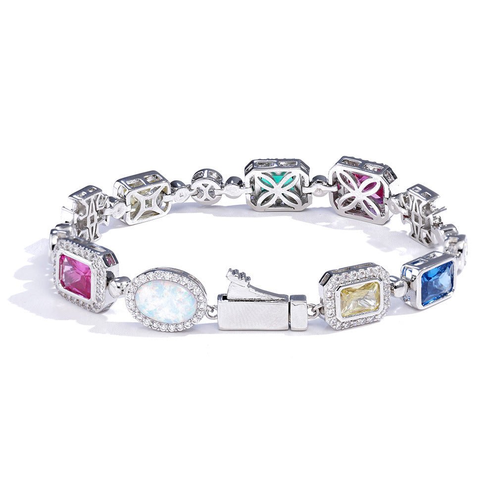 CROSS & OPAL BRACELET - SILVER - LovesLuxury