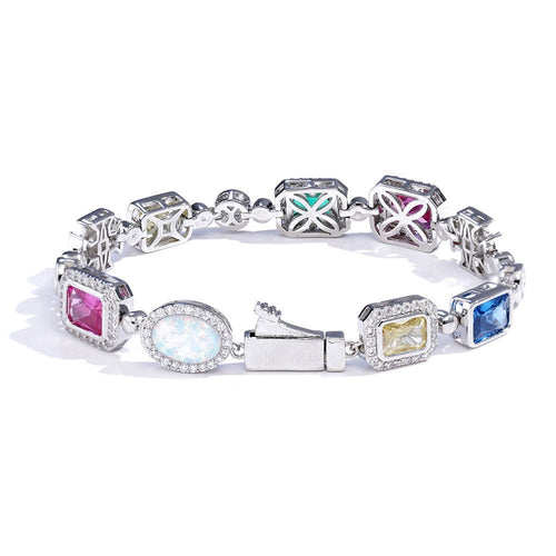 CROSS & OPAL BRACELET - SILVER - LovesLuxury