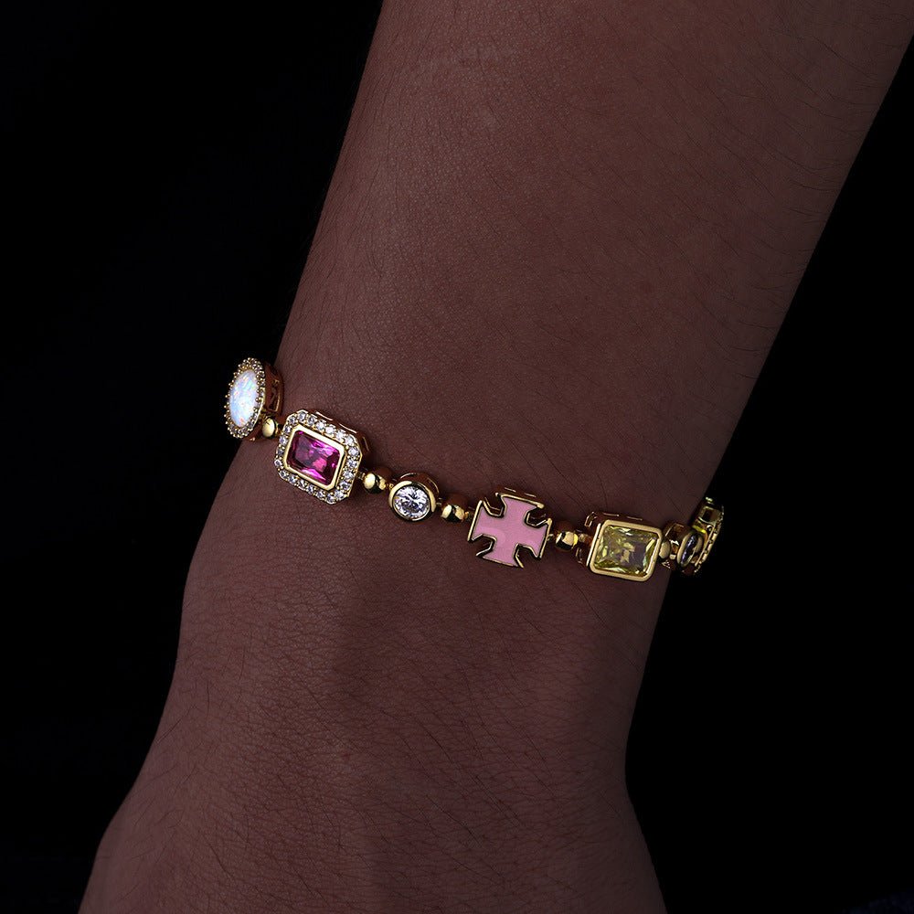 CROSS & OPAL BRACELET - SILVER - LovesLuxury