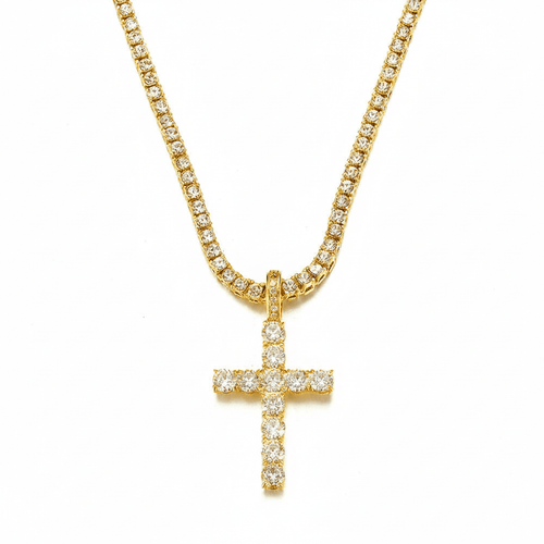 Cross Tennis Necklace - LovesLuxury