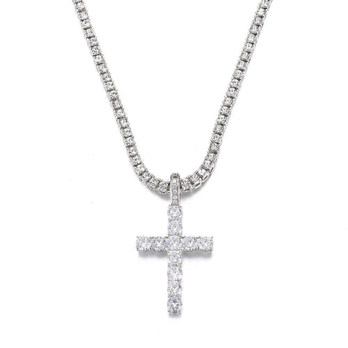 Cross Tennis Necklace - LovesLuxury